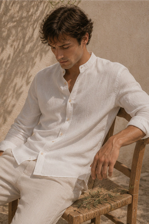 Chemise en lin "Ombra d'Ulivo"