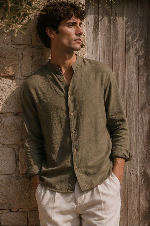 Chemise en lin "Ombra d'Ulivo"